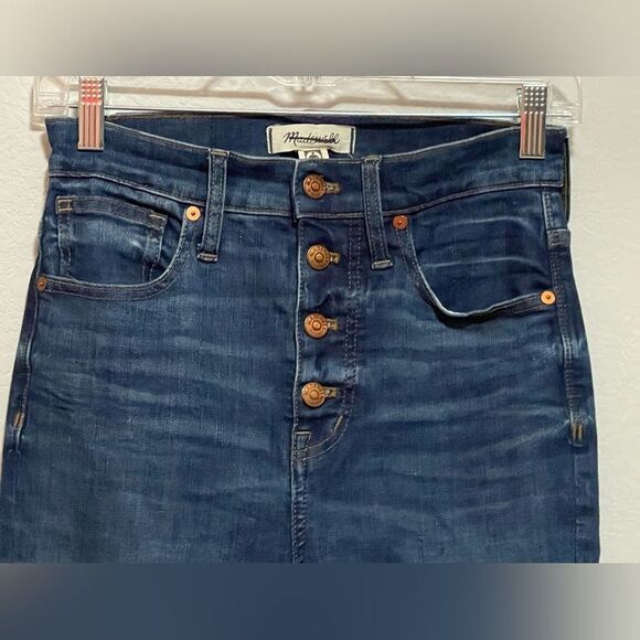 Madewell 11” High Rise Skinny Jeans Size 25 Button Front - Picture 6 of 11